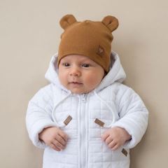 Z & Z Dvojvrstvová bavlnená čiapočka LOVE TEDDY, medová horčica (6)