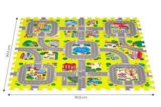 Penové puzzle, podložka - Mesto, 9 dielov (6)