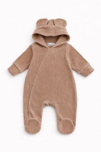Detský manchestrový overal Teddy - pudrovo béžový