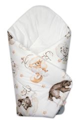 6-ti dílná výhod. sada s dárkem pro miminko Baby Nellys, 120x90 Zvířátka na mráčku, béžová (3)