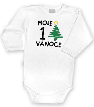 DEJNA 1. Vánoce - Body dl. rukávek bílé (49288)