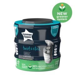 Náhradné kazety Tommee Tippee Twist &amp; Click sáčky na plienky 3 ks