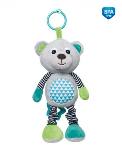 Canpol Babies Plyšová hračka s hrací skrinkou Bears 0m+, sivá, 27 cm