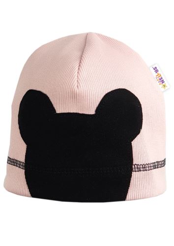 Baby Nellys Jarní, podzimní čepice Mouse, sv. růžova