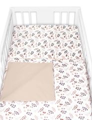 Mantinel s povlečením, 3dílná sada Louka, Baby Nellys, béžová/hnědá (1)