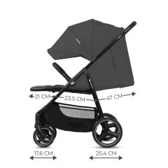 Športový kočík Kinderkraft TRIG 3 – ľahký skladací kočík do 25 kg - sivý (6)