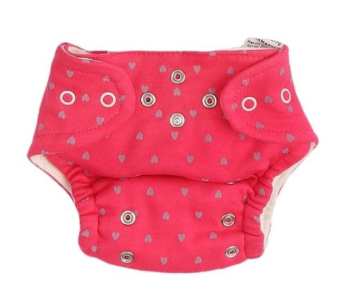 Mamatti Látková plenka EKO sada - kalhotky + 2 x plenka, vel. 3 - 8 kg, Hearts
