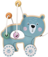 Edukačná drevená hračka ťahacia s labyrintom - Medvedík, Adam Toys (2)