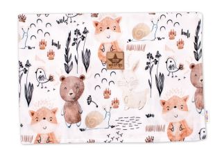 Bambusová 2D sada do postieľky, dečka + vankúšik, Bamboo Happy Animals, biela (4)