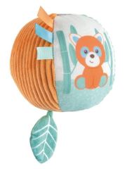 CHICCO My Sweet Doudou senzorická loptička Panda a Chameleon, hrkálka so zrkadielkom