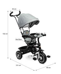 Trojkolka Buzz Grey, červená (558756)