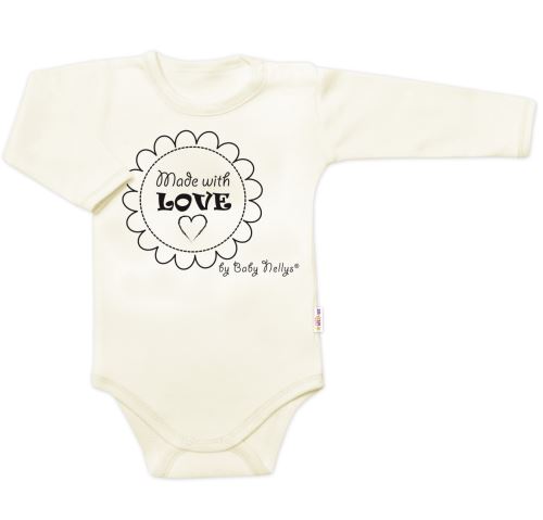 Body dlouhý rukáv Made with love, Baby Nellys, ecru