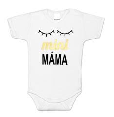 Body krátký rukáv Dejna Spící oči Mini máma - bílé