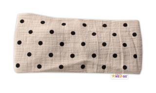 Letní čelenka, bandana, mušelín, Puntík, Baby Nellys - cappuccino (2)