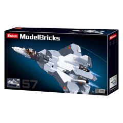 Sluban Model Bricks M38-B0986 Prúdové stíhacie lietadlo Su-57 2 v 1 (1)