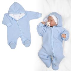 Pletený overal s kapucňou, CUTE - sv. modrý Pletený overal s kapucňou, CUTE - sv. modrý