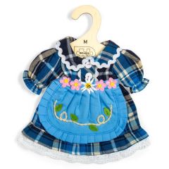 Bigjigs Toys Modré kárované šaty pre bábiku 34 cm (1)