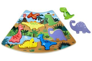Drevené puzzle Dinosaury prepojiteľné, 7 dielov (1)