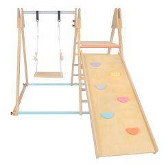 Drevená preliezačka s hojdačkou a šmykľavkou do izby, 2Kids Toys (3)
