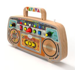 Montessori Activity board Drevené FM rádio (1)