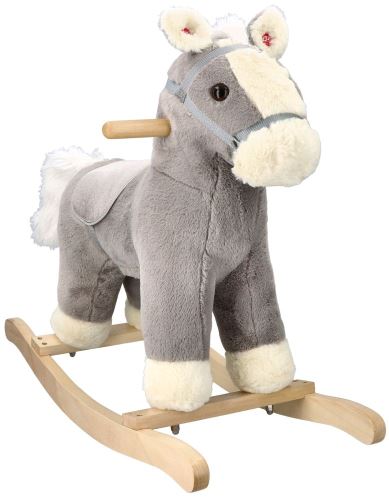 Hojdací Koník Šedák Adam Toys so zvukom - šedá