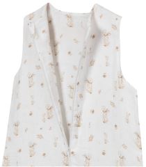 Mušelínový spací vak s nohavičkami GOOSE Baby Nellys Soft, 70cm, biela