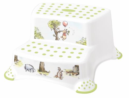 Stolička - schůdky s protišmykovou funkciou - Macko Pú a priatelia - biele (410380)