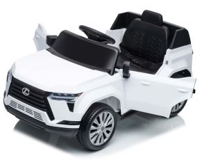 Elektrické autíčko Lexus GX550 SUV s diaľkovým ovládaním, LED a Bluetooth, biele (3)