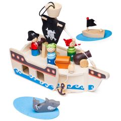 Bigjigs Toys Pirátska loď s pirátmi (2)