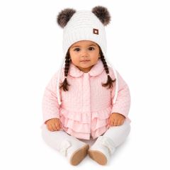 Baby Nellys Kojenecká přechodová bundička  s volánky, světle růžová (1)