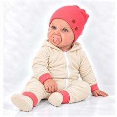 Baby Nellys Žebrovaná čepice Hvězdičky - korálová