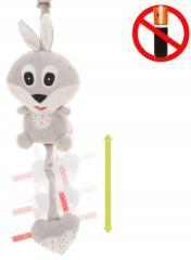 Závesná plyšová hračka s melódiou, Rabbit, sivá (4)
