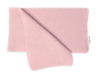 Zimní čepice na zavazování s bambulky + šál, Baby Nellys - pudrově růžová (3)