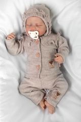 Pletený svetřík s volánkem Girl, Baby Nellys, béžový (3)