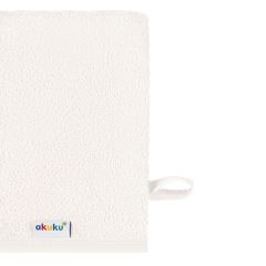 Detská umývacia rukavica XL Akuku – 100 % bavlna, 15×20 cm, od narodenia, krémová (2)
