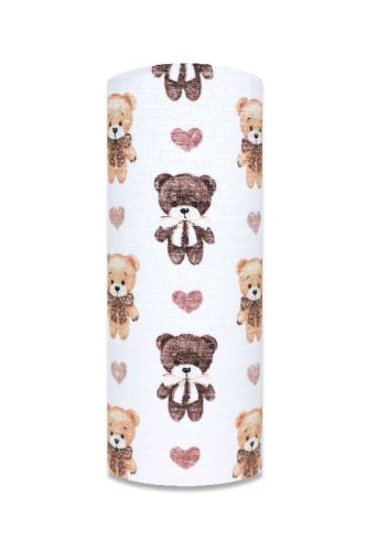 Tetrová plienka 70×80 cm Basic, 100% bavlna, Teddy Love, béžová - 1ks