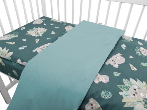 2-dílné bavlněné povlečení, Tropical Koala - zelená, Baby Nellys (1)