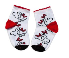 Baby Nellys Bavlněné ponožky Minnie Love - bílé (1)