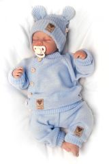 Pletené kojenecké kalhoty Hand Made Baby Nellys, modré (1)