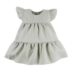 EEVI Dívčí šaty s volánky Nature - khaki