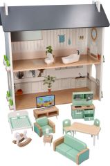 Drevený útulný domček pre bábiky - Adam Toys (5)