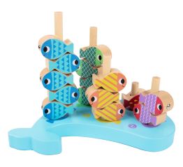 2Kids Toys Motorická hra 3v1 Veľryba – rybárčenie, navliekanie, triedenie, cert. drevo, 3+ (4)