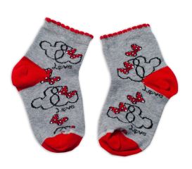 Baby Nellys Bavlněné ponožky Minnie Love - šedé (1)
