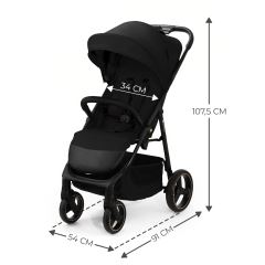 Športový kočík Kinderkraft TRIG 3 – ľahký skladací kočík do 25 kg - čierny (6)