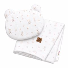 Mušelínová sada GOOSE Teddy 30x35cm, 70x100cm, 2D, Baby Nellys, biela