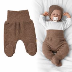 Pletené dojčenské polodupačky Hand Made, Baby Nellys, hnědé