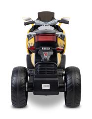 Elektrická trojkolka pre deti TOYZ – 2 motory, LED, USB, žltá (6)