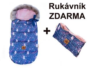 Detský fusak maxi PREMIUM Líška Baby Nellys, granátový, 110x50cm + rukávník zadarmo