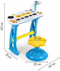 Eco Toys Klávesové organ s mikrofónom mp3 - modré (2)