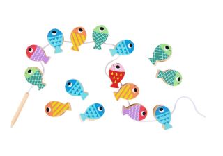 2Kids Toys Motorická hra 3v1 Veľryba – rybárčenie, navliekanie, triedenie, cert. drevo, 3+ (2)